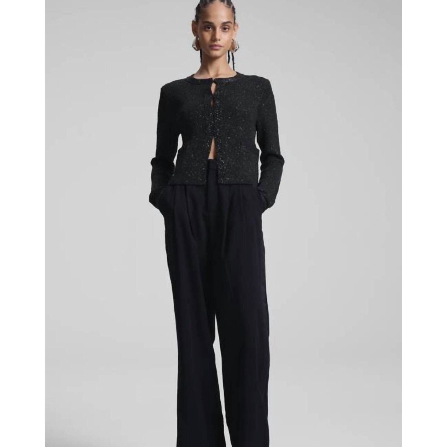 New A.L.C. Meg Sequin Embellished Cardigan In Black
